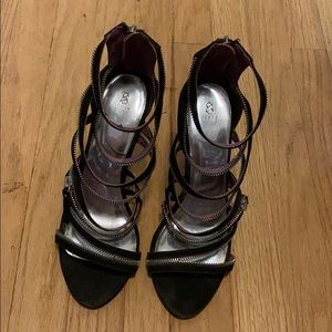 Black zipper heels